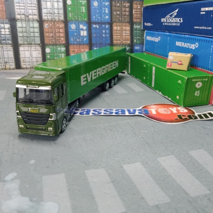 Diecast Tru Container Evergreen - Truk Kontainer
