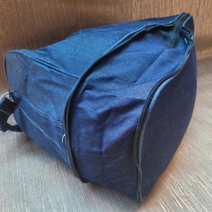 Tas Selempang Pakaian Travel Mudik Pria Wanita Bahan Jeans Denim Jumbo H32S