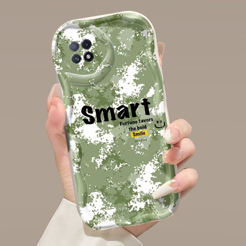 Casing Hp OPPO A73 5G OPPO A72 5G OPPO A53 5G Case pola hijau segar Casing HP ganda Softcase pelindu