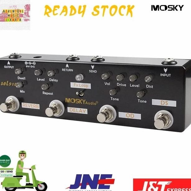 Mosky Sol918 Efek Gitar Distortion Overdrive Fx Loop Delay Reverb 5In1
