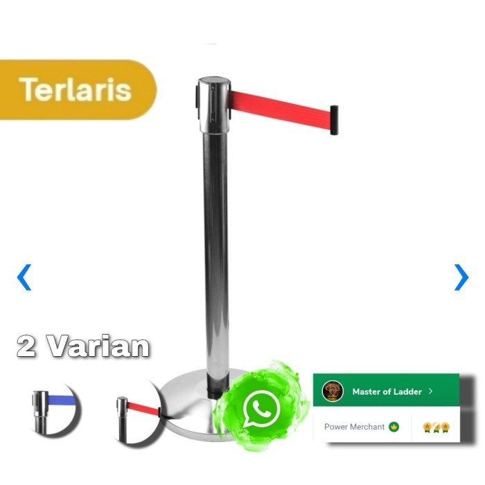 

HARGA DISC - Tiang Pembatas Antrian/Handrail Belt Hitam 3 mter