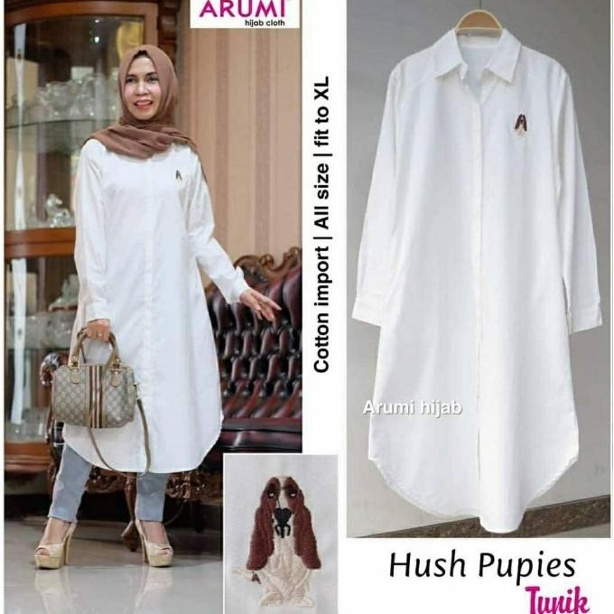 Hush Pupies Tunik Katun Tunik Putih Tunik Muslim Tunik Jumbo Tunik Ori