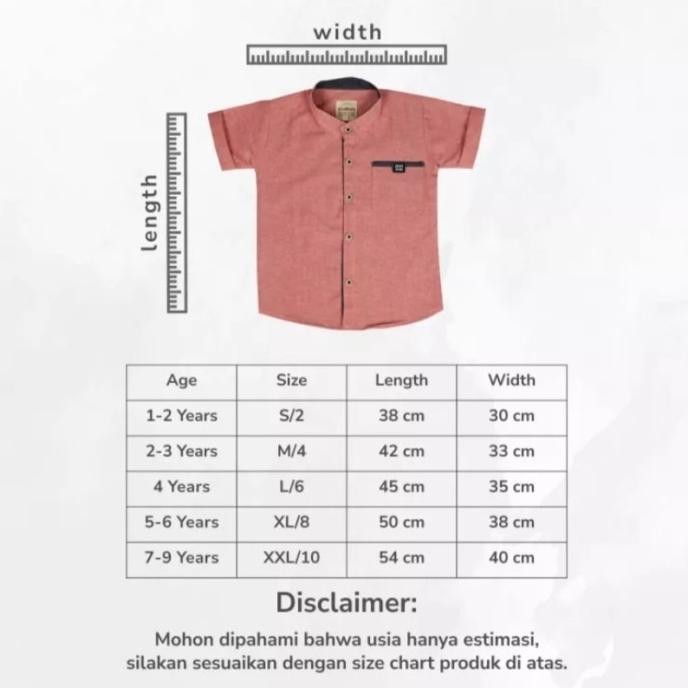 Kemeja Koko Anak Bahan Katun Oxford