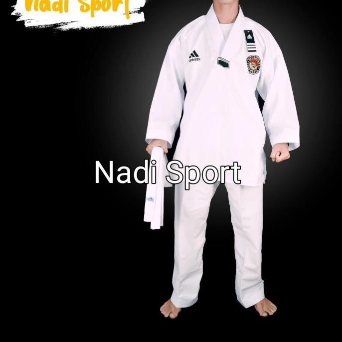 Dobok Taekwondo Adidas Dewasa Kerah Putih Baju Taekwondo Adidas Dewasa