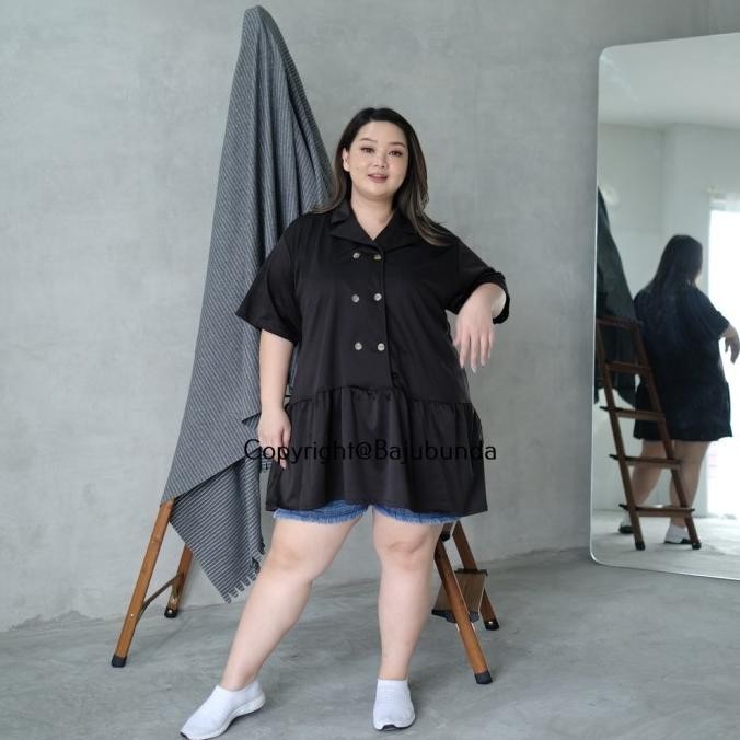 Jumbo Dress Tunik Wanita Knit Crepe Nancy Busui Ld 130-140