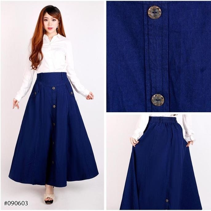 Rok Panjang Muslim Wanita Motif Bunga