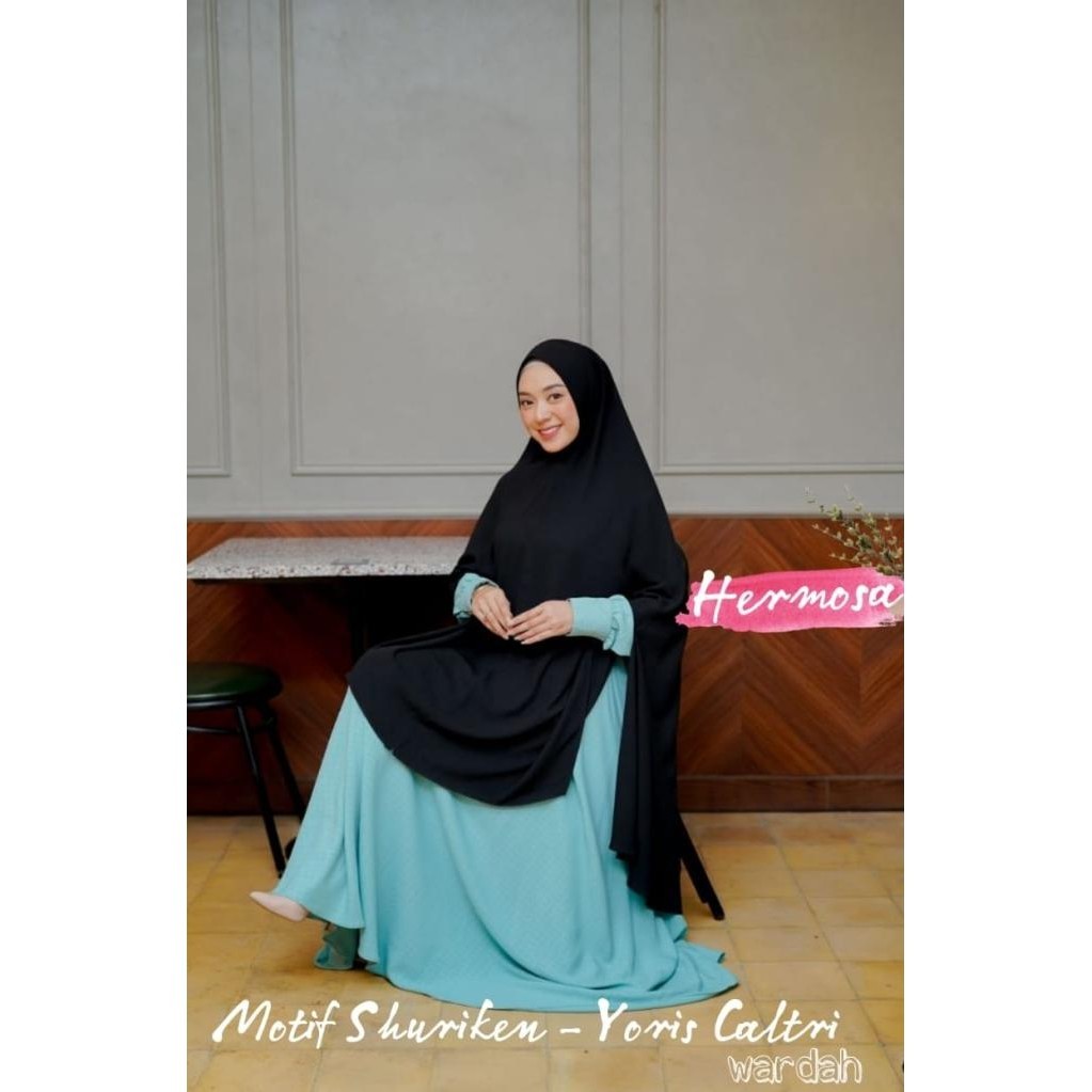 Gamis Hermosa Wardah Motif Shuriken/Gamis Hermosa Wardah/Gamis Wanita