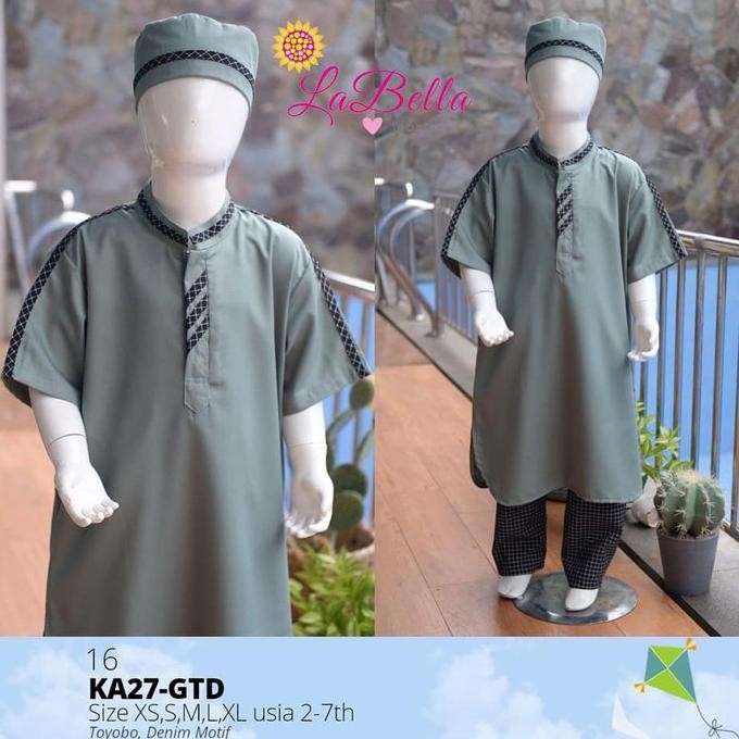Gtd 16 Hijau Baju Muslim Setelan Koko Anak Labella Toyobo