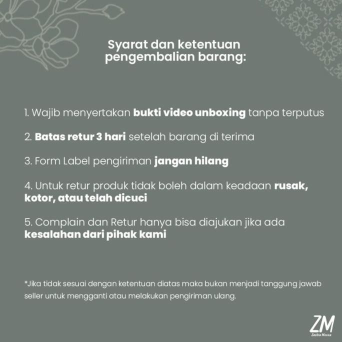 Zm Zaskia Mecca - Kava Blue Night Scarf Kerudung Segi Empat