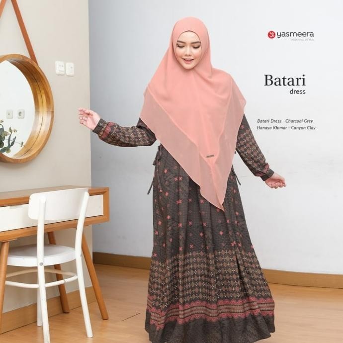 Batari Dress By Yasmeera Gamis Only Bahan Fresen Crepe Premium Busui