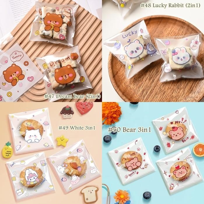 

Plastik Seal Opp Kue Cookies Snack Lebaran / Natal Fancy Motif 10*10 058