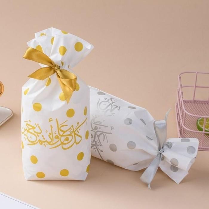 

5Pcs Goddie Bag Idul Fitri Kantong Plastik Serut Lebaran Eid Mubarak 013