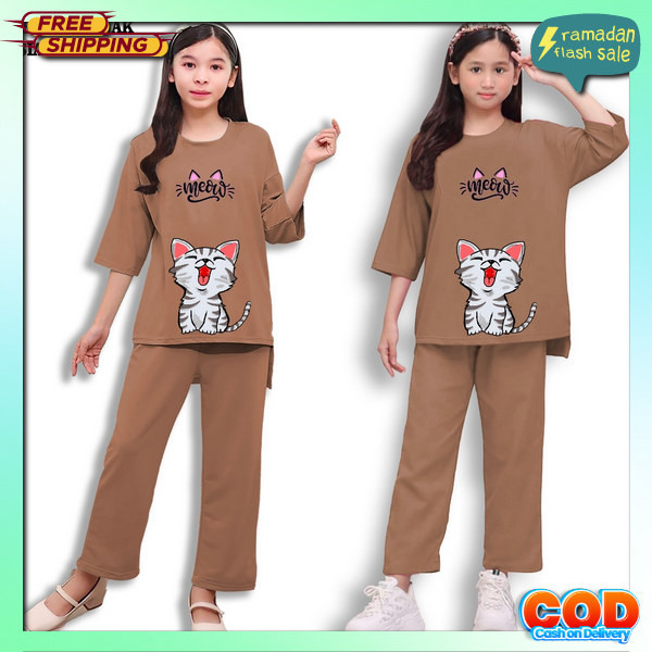 Baju Setelan Anak Perempuan 2023 Laki 3 4 Tahun 2 8 9 1 Pakaian 2In1 Lebaran Setcel Tanggung 2024 St