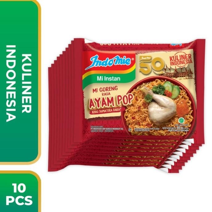 10 Pcs - Indomie Mie Goreng Ayam Pop