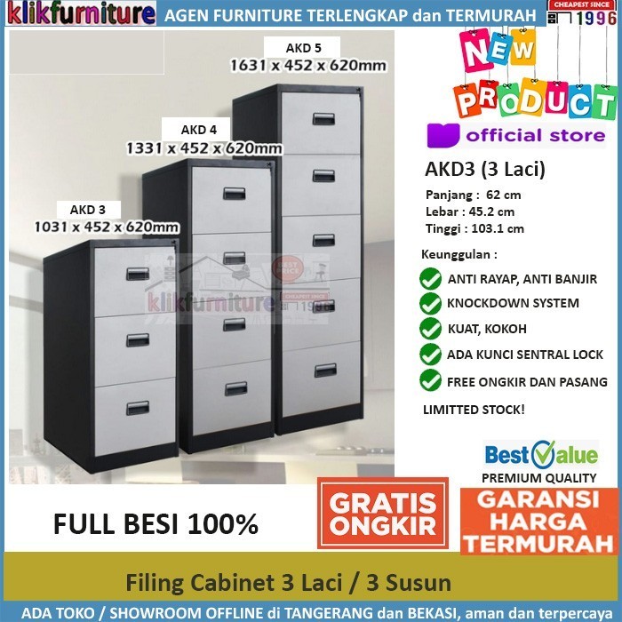 

Promo Filing Cabinet Besi 3 Susun 3 Laci