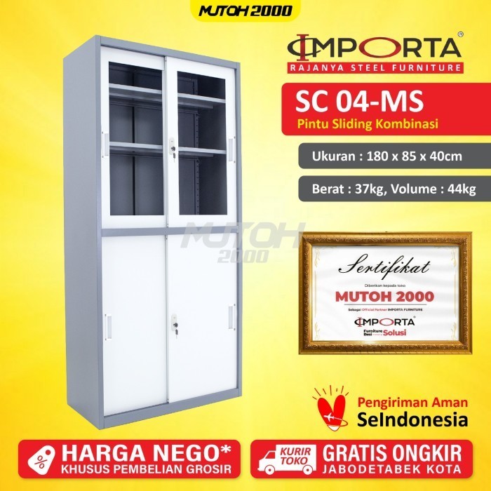 

Importa 04-Ms Lemari Arsip Besi Pintu Sliding Kombinasi