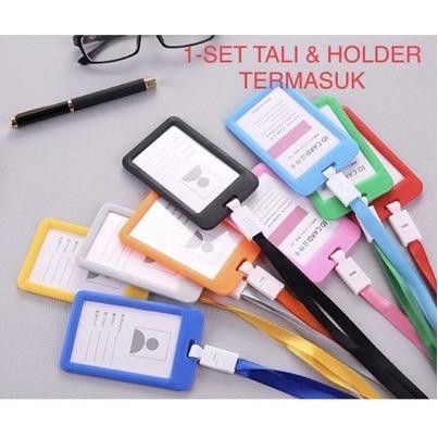 

Nametag Set ID Card + Tali 2 Sisi Bolak Balik
