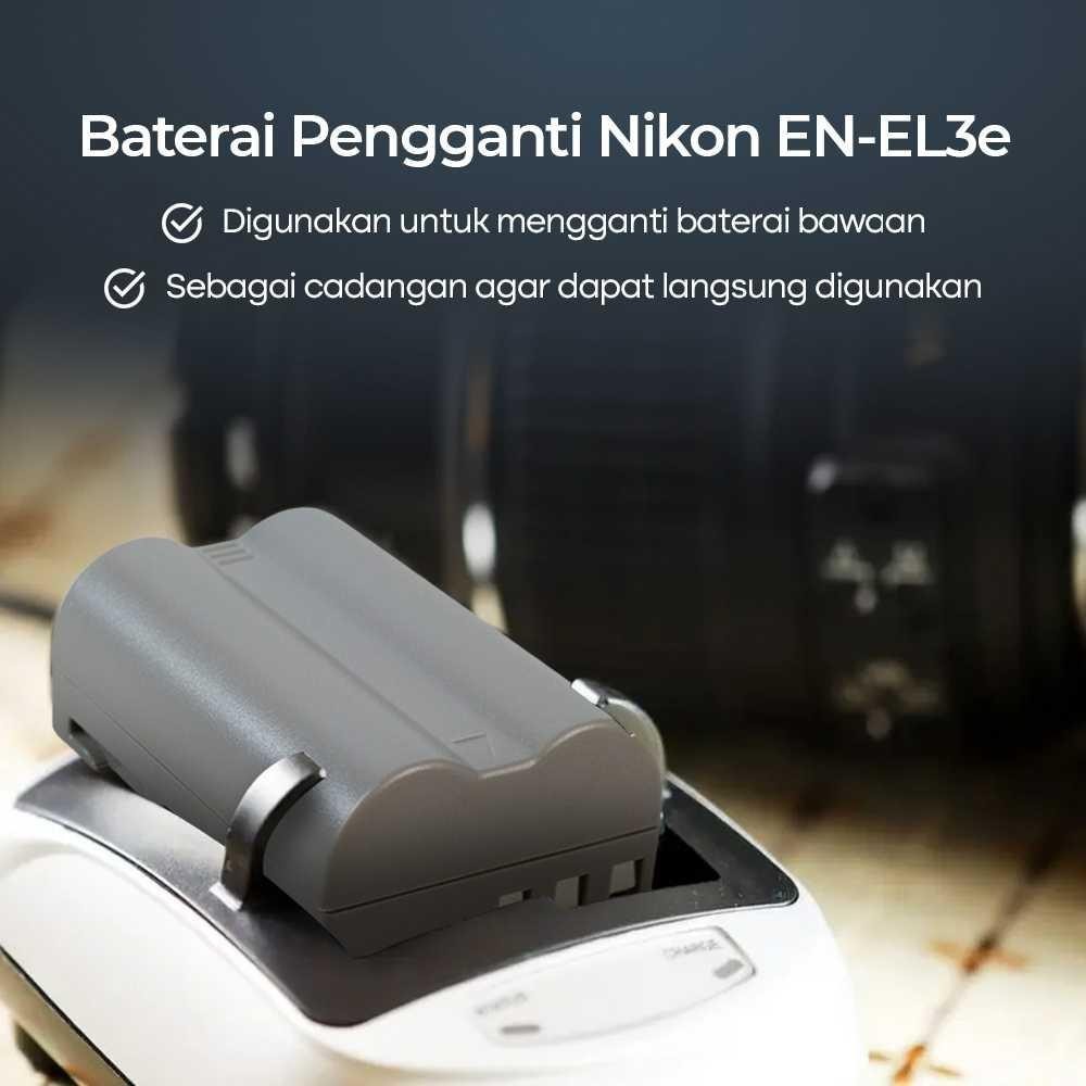 Baterai Kamera NIKON D100 D200 D300 D300S D50 D70 D70s D80 D90 D700 EN-EL3e (Replika 1:1) Drone Remo