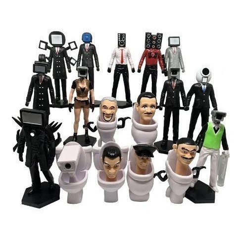 Figure Mainan Anak Skibidi Toilet Set Isi 17 Pcs