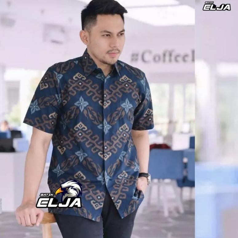 Murah Kemeja Batik Pria Lengan Pendek Modern Baju Seragam Kerja Cowok Hem Laki Laki Cowo Dewasa Keki