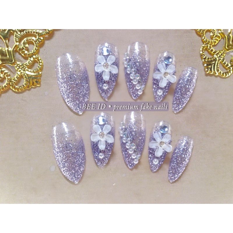 LILY CALM premium fake nails BEE ID kuku palsu blitar nail art wedding softlen henna masker