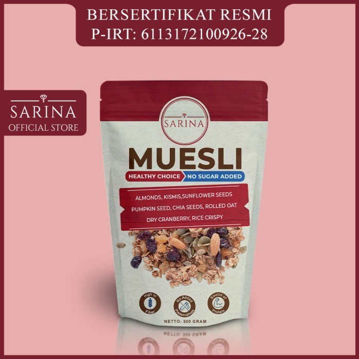 

Muesli Fruit Seed Sarina Sereal Makanan Ringan Dan Sarapan Sehat