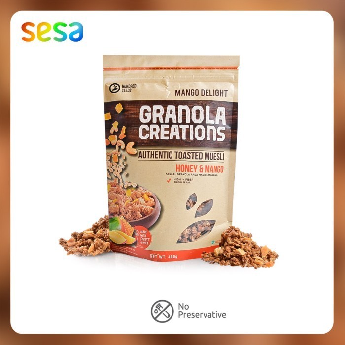 

Hundred Seeds Honey & Mango Granola Creations Hundred Seeds 400 G