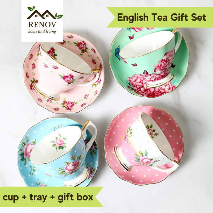 

Hampers Cangkir Mug English Tea Set Cup Gold Rim Premium Wedding Gift