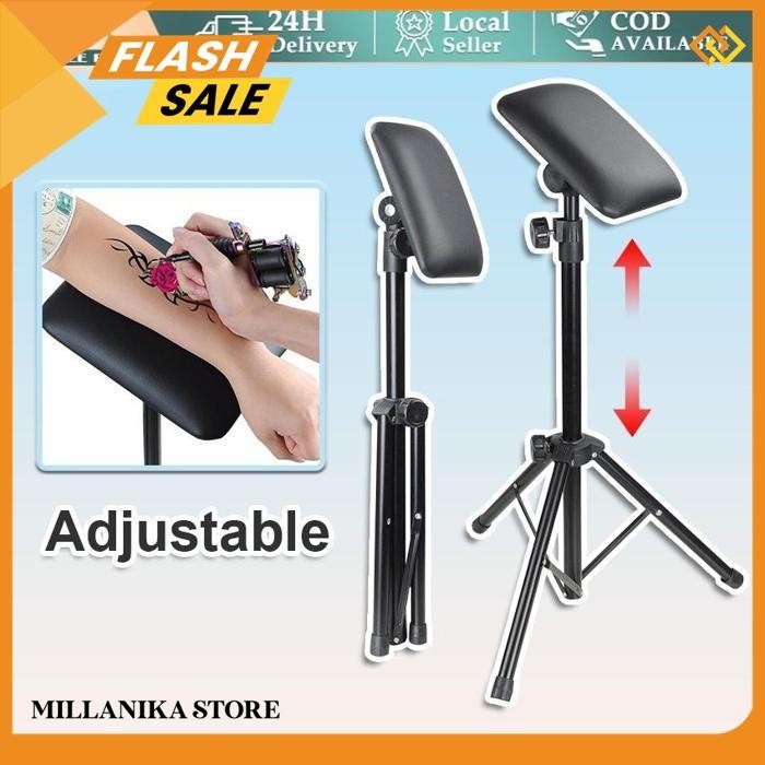 

IMPORT IRON TATTOO ARM LEG REST STAND PORTABLE FULLY ADJUSTABLE CHAIR FOR TATTOO STUDIO WORK SUPPLY BED STOOL 65-125CM HEMAT !!