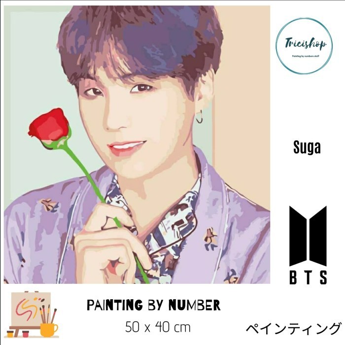 BEBAS ONGKIR - DIY painting by number BTS PERSONA 50x40cm lukisan BTS SUGA