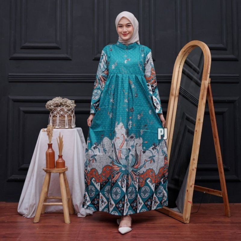 MS GAMIS BATIK SRIWEDARI MAXI BUMIL/BUSUI KATUN ALL SIZE & JUMBO, Gamis batik, Gamis batik modern, g
