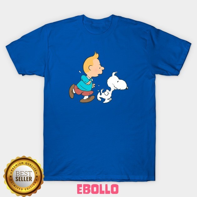 Baju Kaos Tshirt Adventure Nuts Comic Book Peanuts The Adventures Of Tintin Distro Cotton Combed Pre