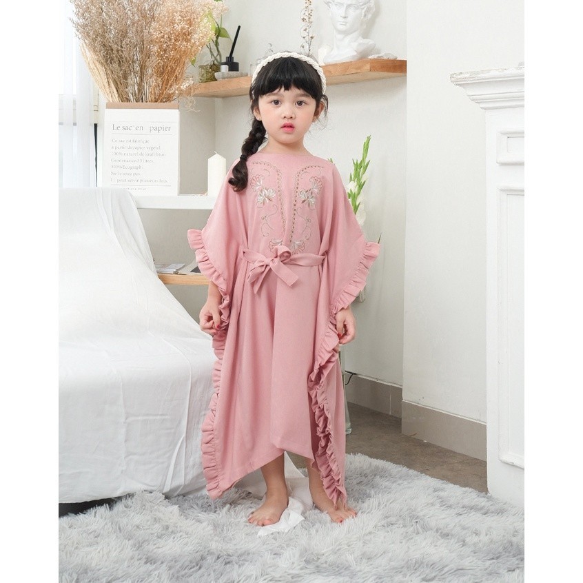 Kaftan Anak Perempuan 12 Thn Umur 5 6 Tahun 8 9 2 3 4 Abaya Remaja Mididress Kaptan Lebaran Gamis Ta