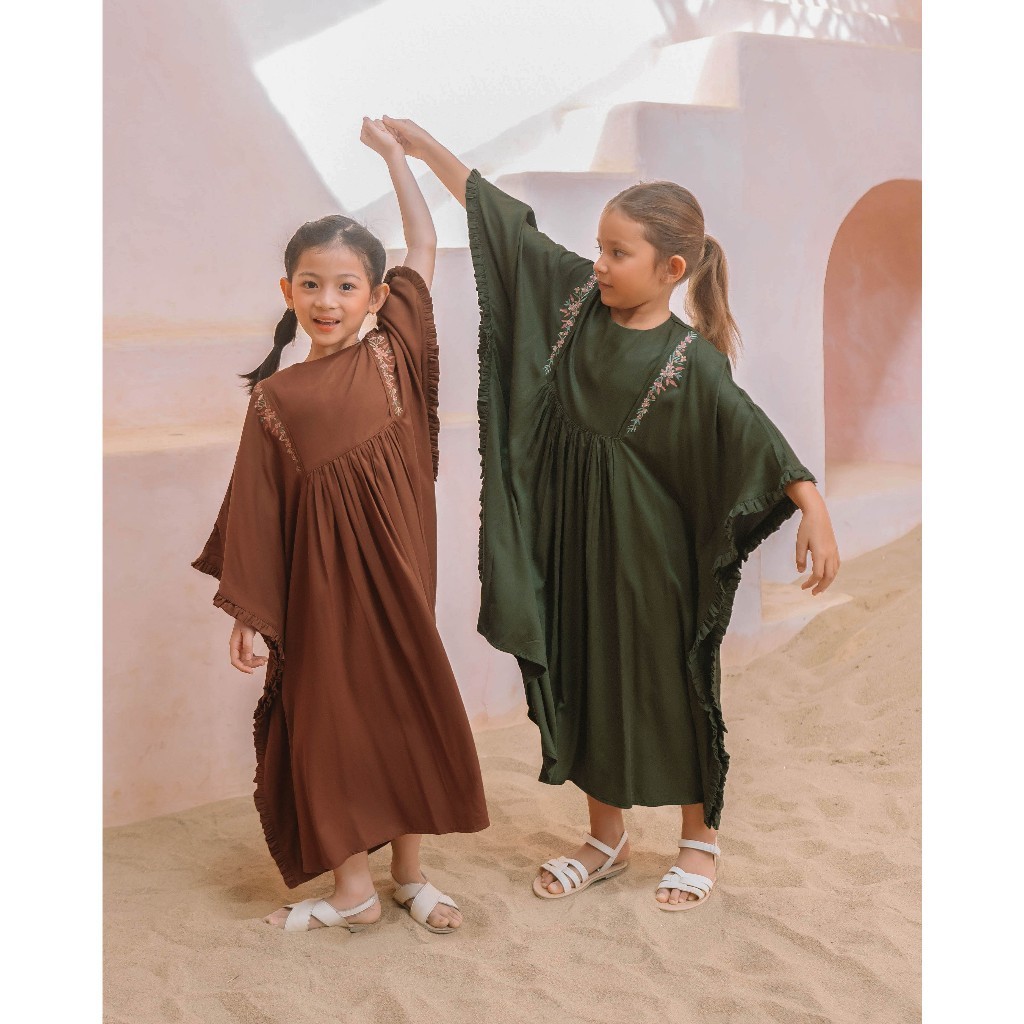 Kaftan Anak Perempuan 12 Thn Umur 5 6 Tahun 8 9 2 3 4 Abaya Remaja Mididress Kaptan Lebaran Gamis Ta