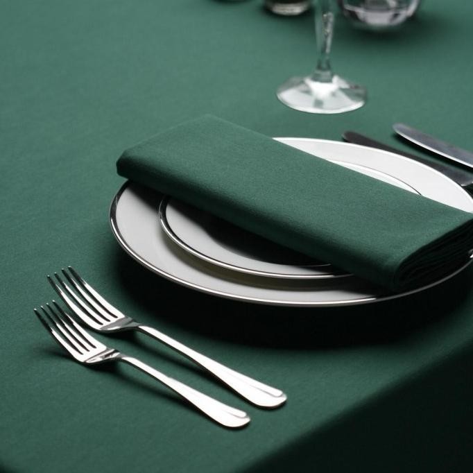 Tak Meja Polos Katun Warna Hijau Tua Napkin Tapkin Serbet Makan Berkualitas