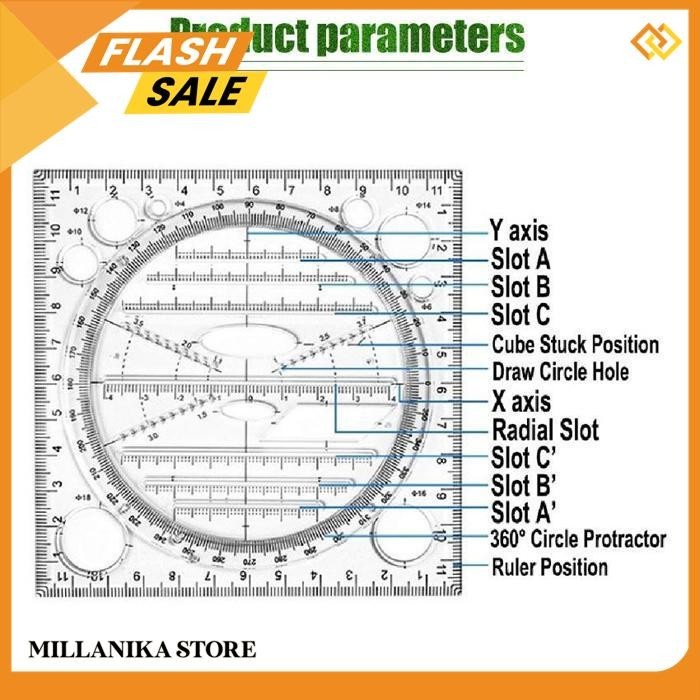

PENGGARIS GEOMETRIS GEOMETRIC RULER BUSUR DERAJAT MULTIFUNGSI BERKUALITAS TINGGI !!