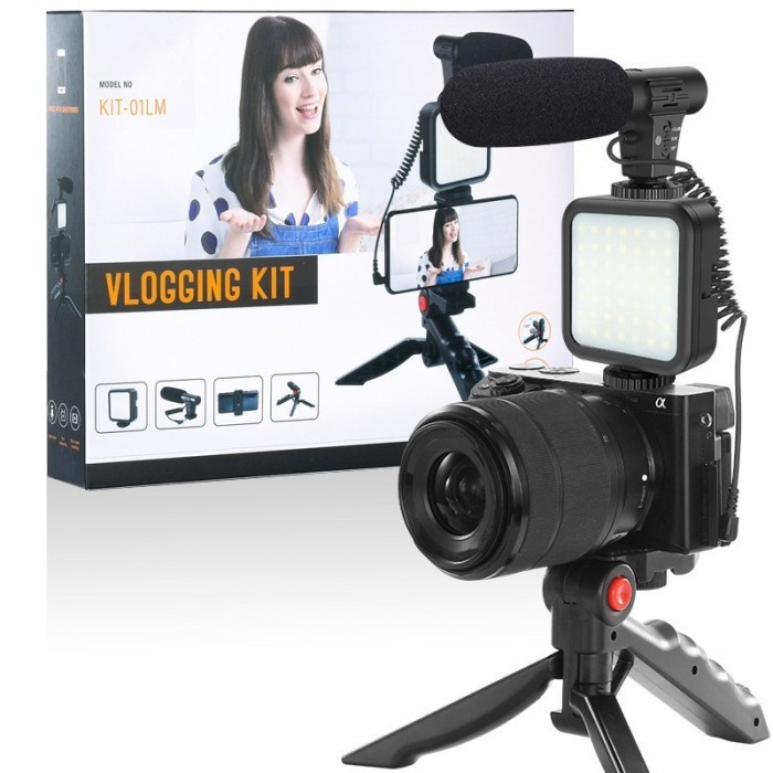 Ready Stabilizer Lampu Vlogger Set Stabilizer Gimbal HP Kamera All in