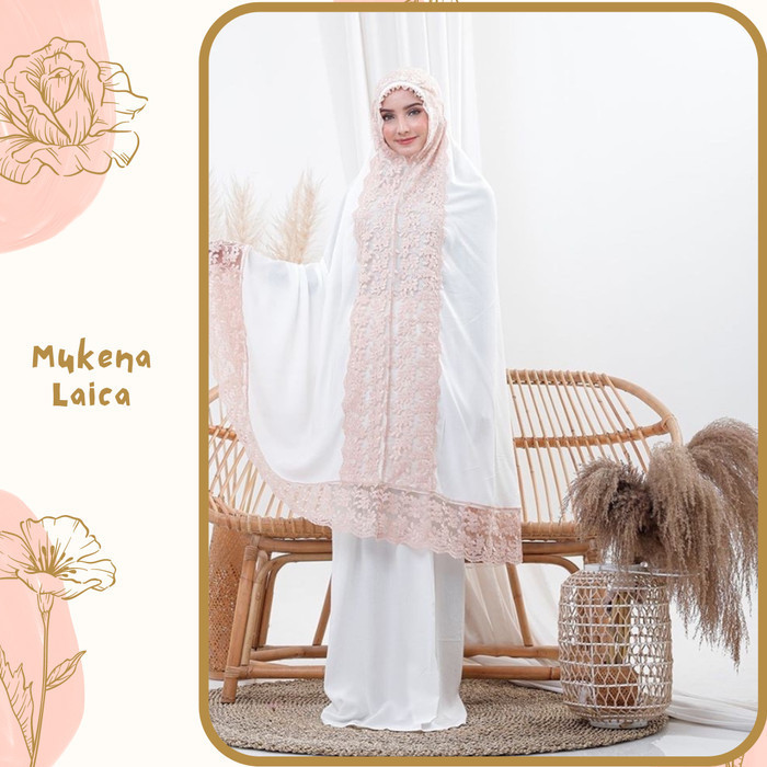 Mukena Dewasa Laica Bahan Rayon Warna White Untuk Hantaran Pernikahan