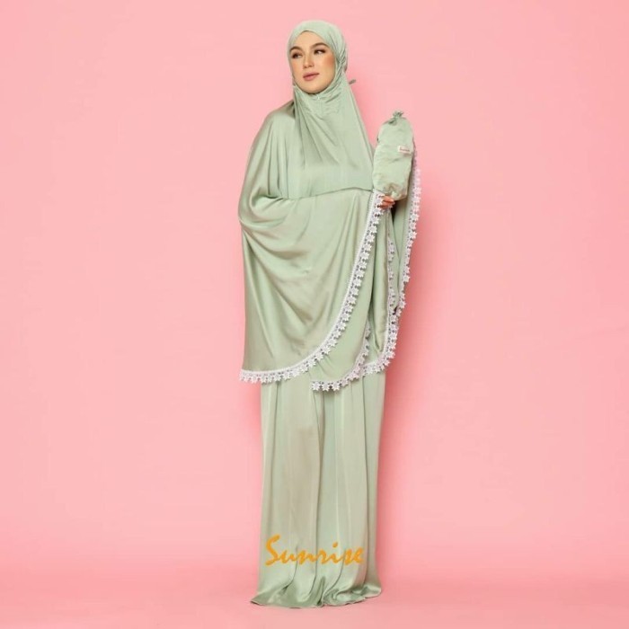 Mukena Sunrise - Lolly Series - Silky 2 In 1 Resleting