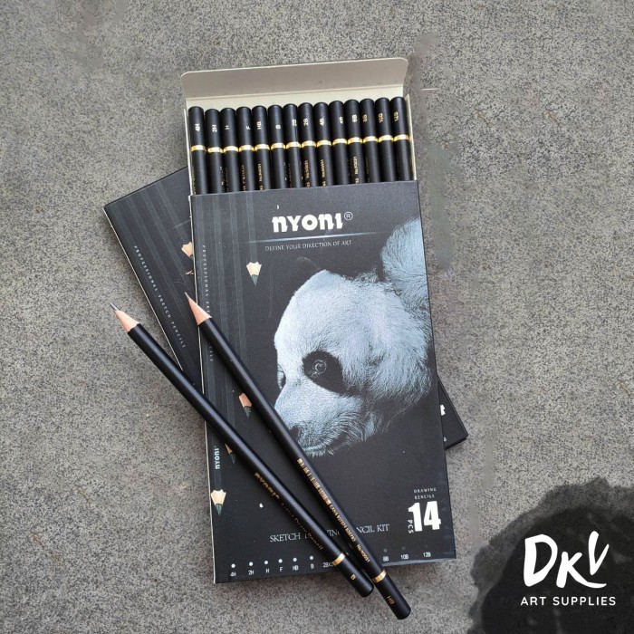 

Nyoni Graphite Sketch Cil Set 14Pcs / Sil Kayu Grafit 4H - 12B