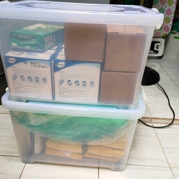 Kiramas Kontainer Box / Kontainer Plastik 75 Liter Transparan 1039 Ar Baru