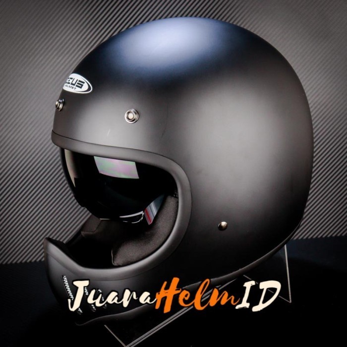 TERBARU ZEUS HELM ZS916 D SOLID / MATT BLACK / ZS916D - ZEUS 916 RETRO CLASSIC