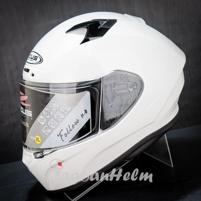 TERBARU ZEUS HELM ZS826 SOLID WHITE ZS 826 - ZEUS 826 FLAT VISOR