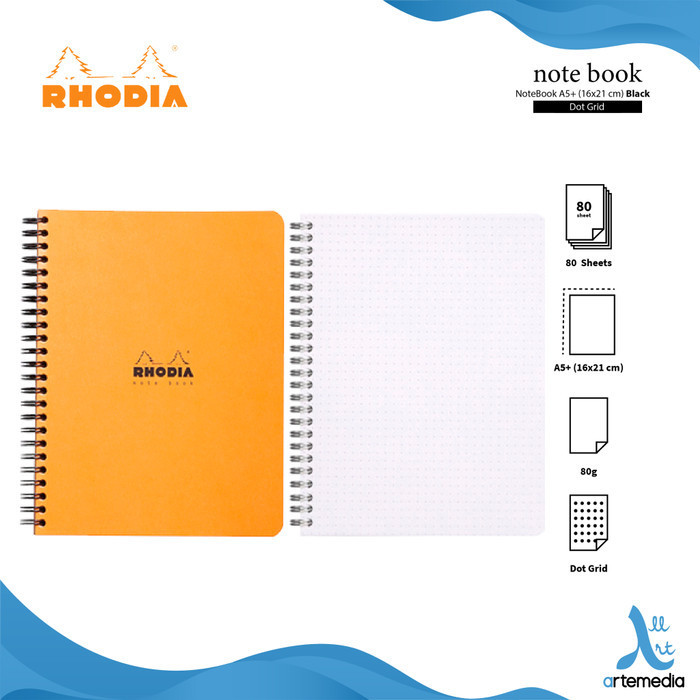

Buku Catatan Rhodia A5 Plus Wirebound Coated Card Cover Notebook