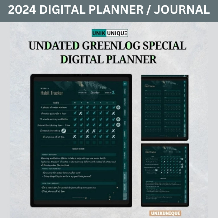 

365 Days Digital Notes Planner Undated Greenlog Buku Diary Jurnal
