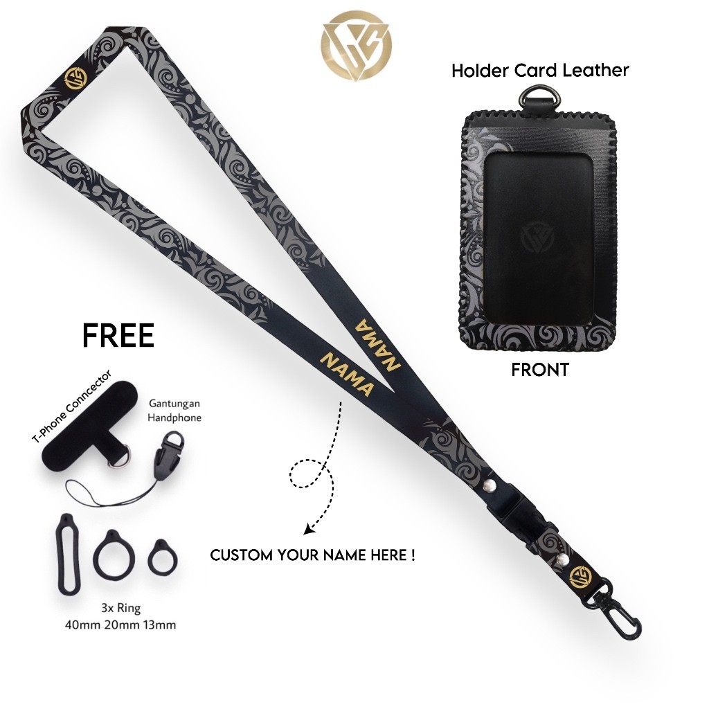 

Lanyard Craft Se Batik Series Holder Id Card Kulit Printing Grafir