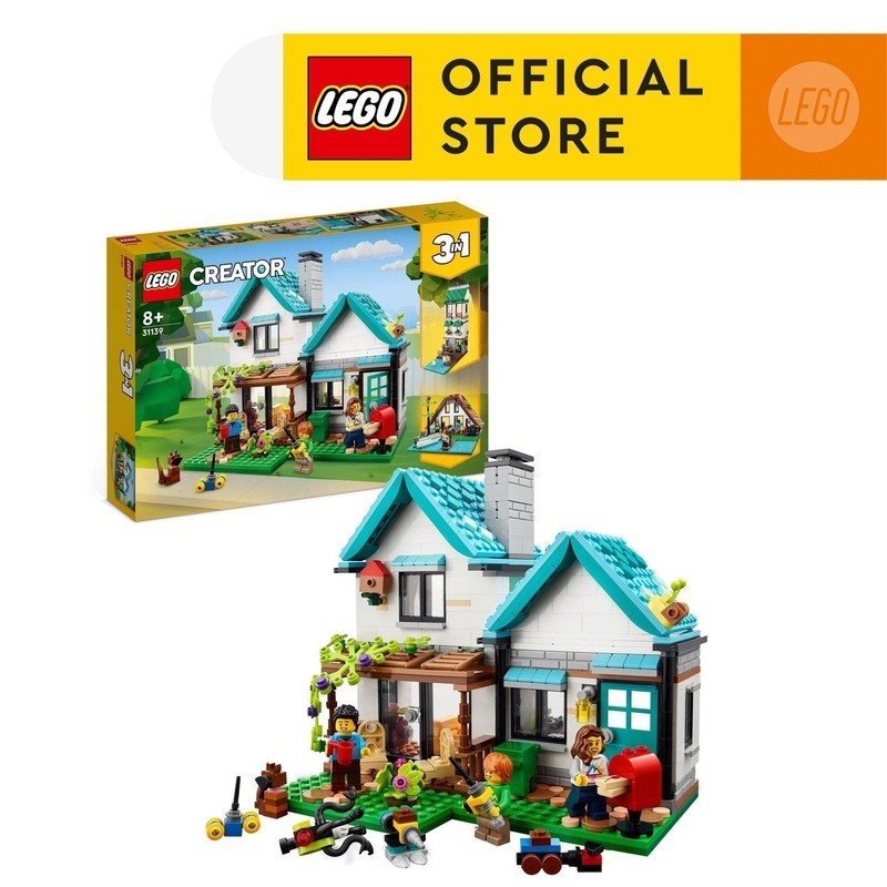 LEGO Creator 31139 Cozy House Building Toy Set (808 Pieces) Mainan Balok (8 Tahun+)