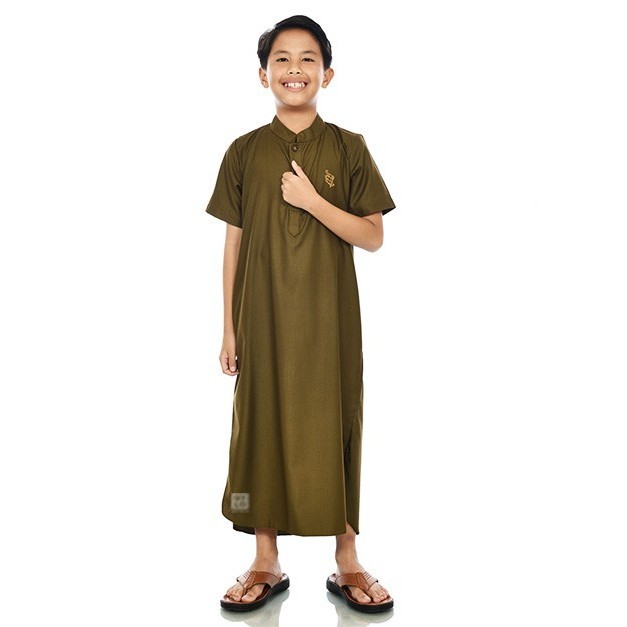 promo Gayalo - Jubah Gamis Anak Laki-Laki Katun Toyobo Olive