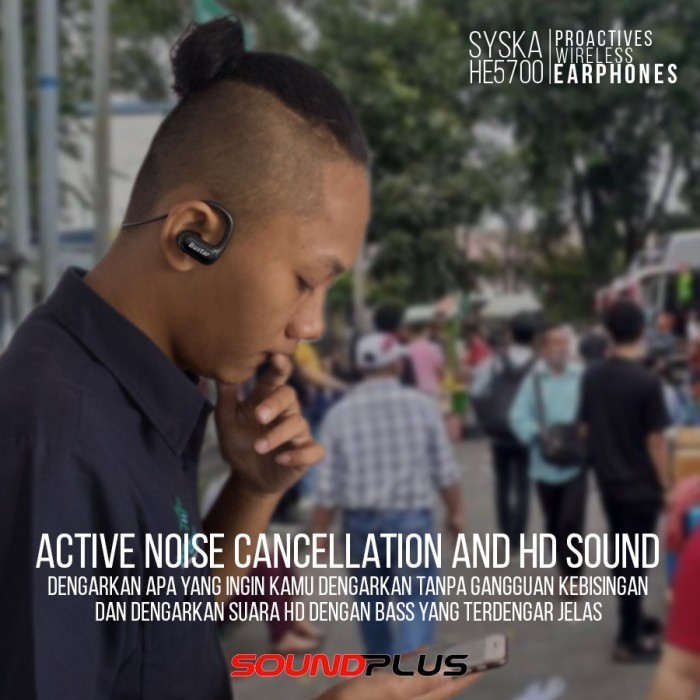Soundplus - Syska He5700 / Earphone Bluetooth Murah / Neckband Wireles Terlaris R0324C