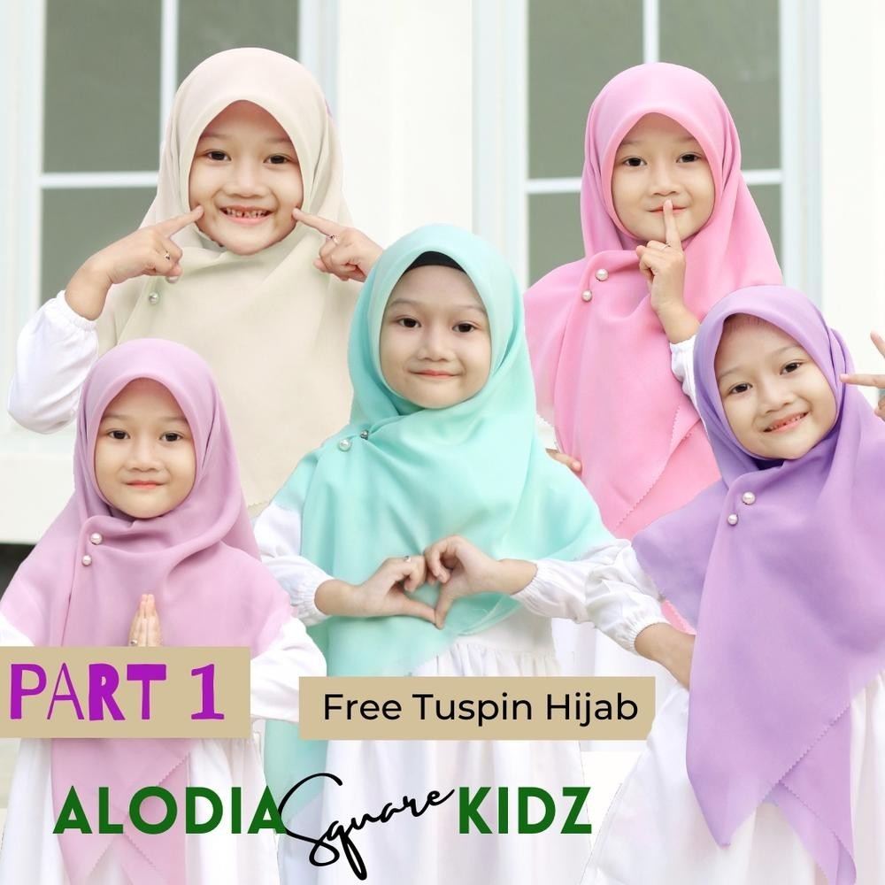 Bisa Cod Jilbab Segiempat Anak Lasercut  / Kerudung Segi Empat Hijab Square Premium Marun Hitam Blac